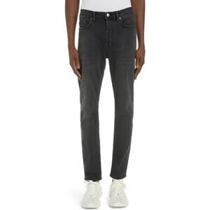 Acne Studios River Slim Tapered Washed Black Denim Jeans Size 32x34